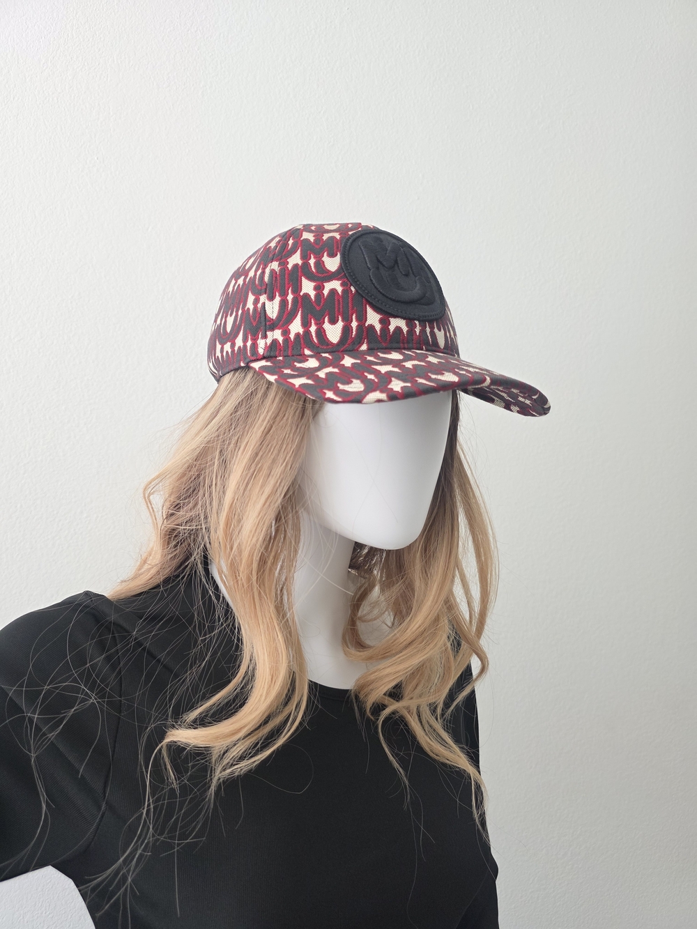 Auth Miu Miu Logo Pattern Baseball Cap